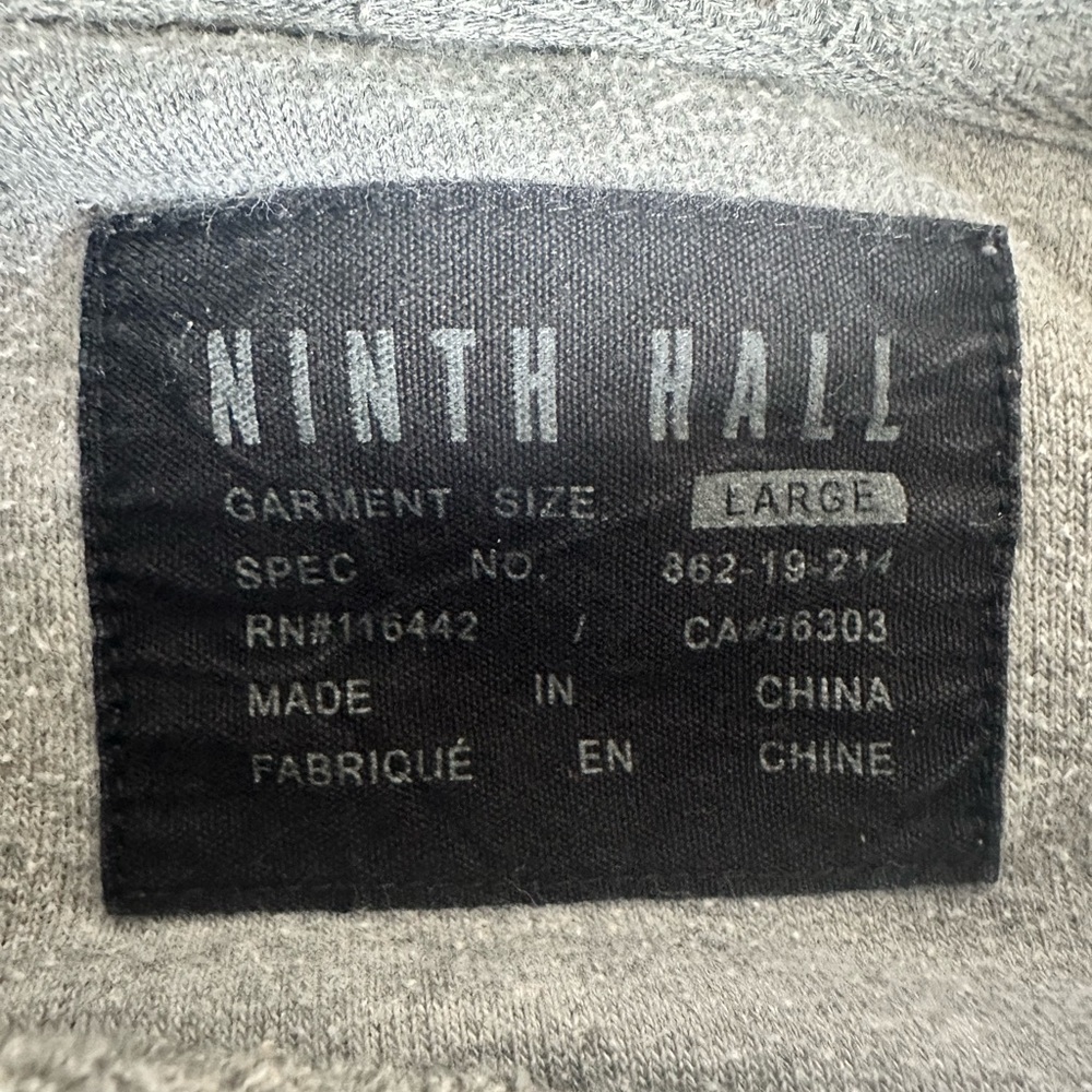 Ninth Hall Men's Cotton Fleece Gray Hoodie size Large - Picture 9 of 11